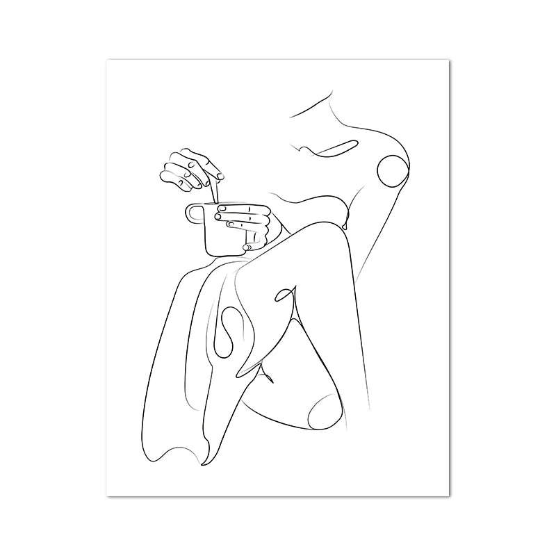 Minimalist Coffee Line Art