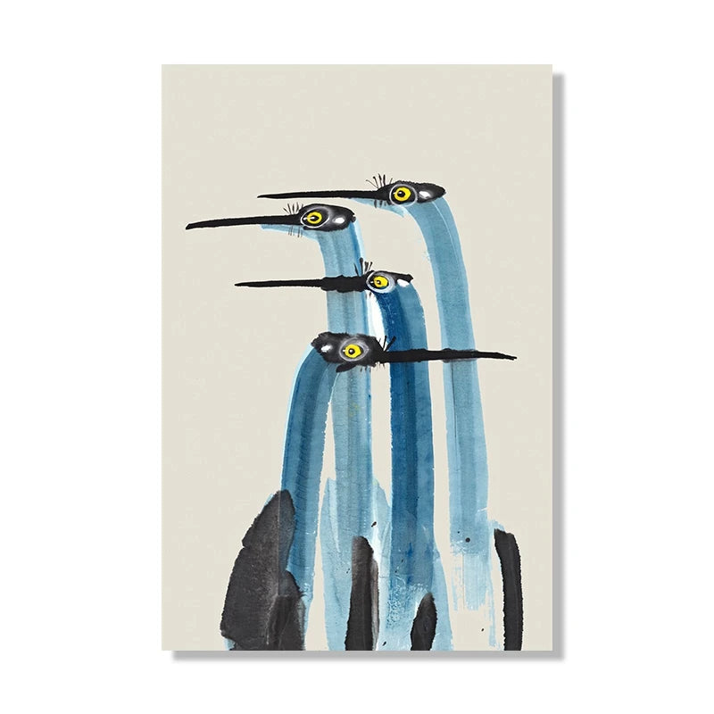 Hokusai Red Crane Art