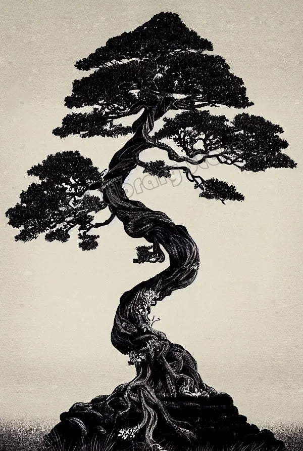 Zen Bonsai Pagoda Poster