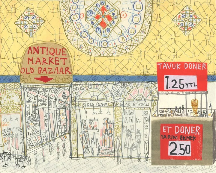 Watercolor City Street Print