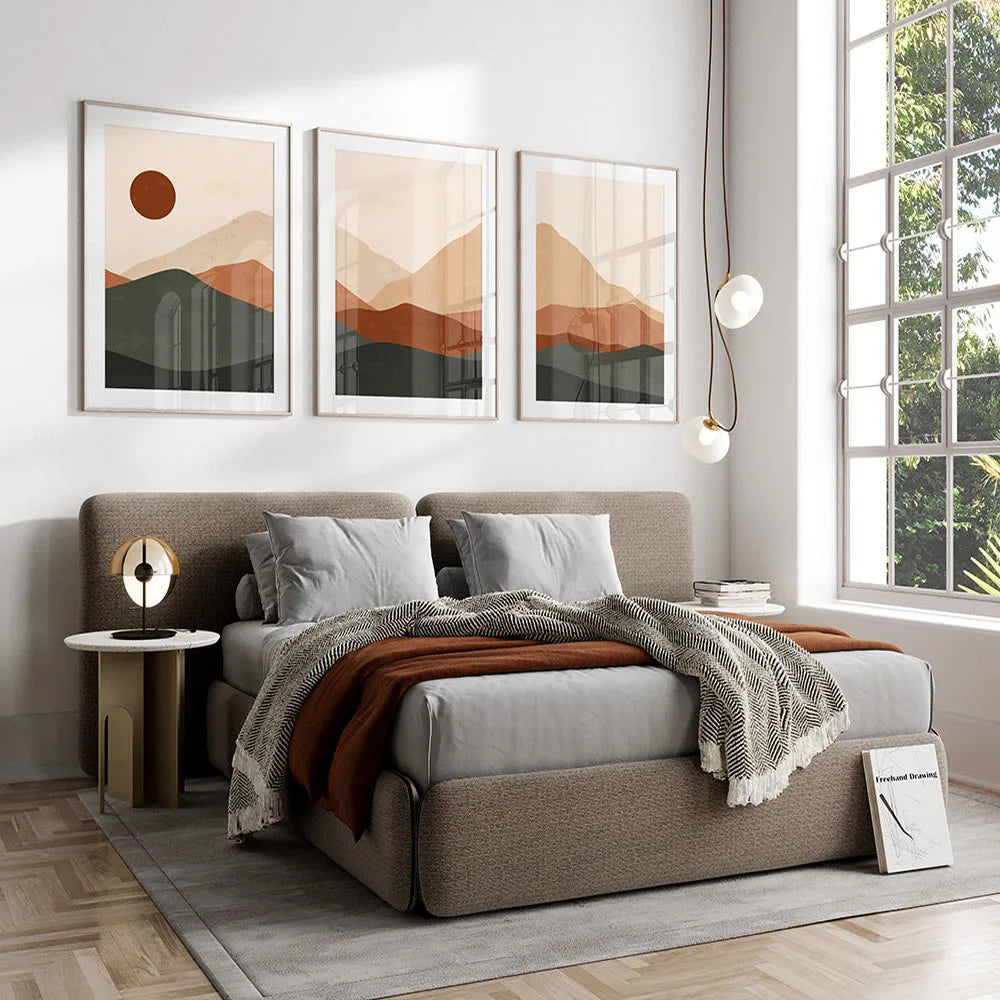 3-Piece Boho Mountain Canvas