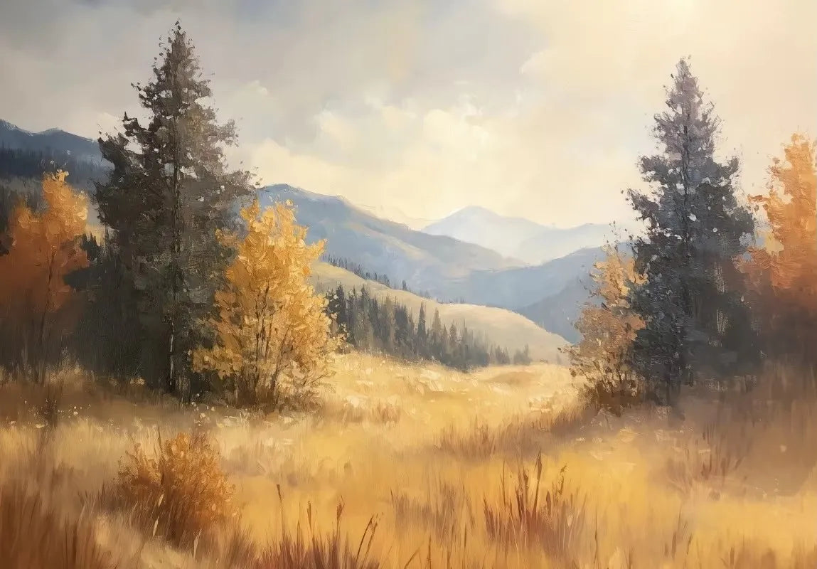 Autumn Countryside Deer Canvas