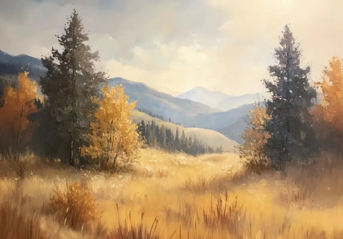 Autumn Countryside Deer Canvas