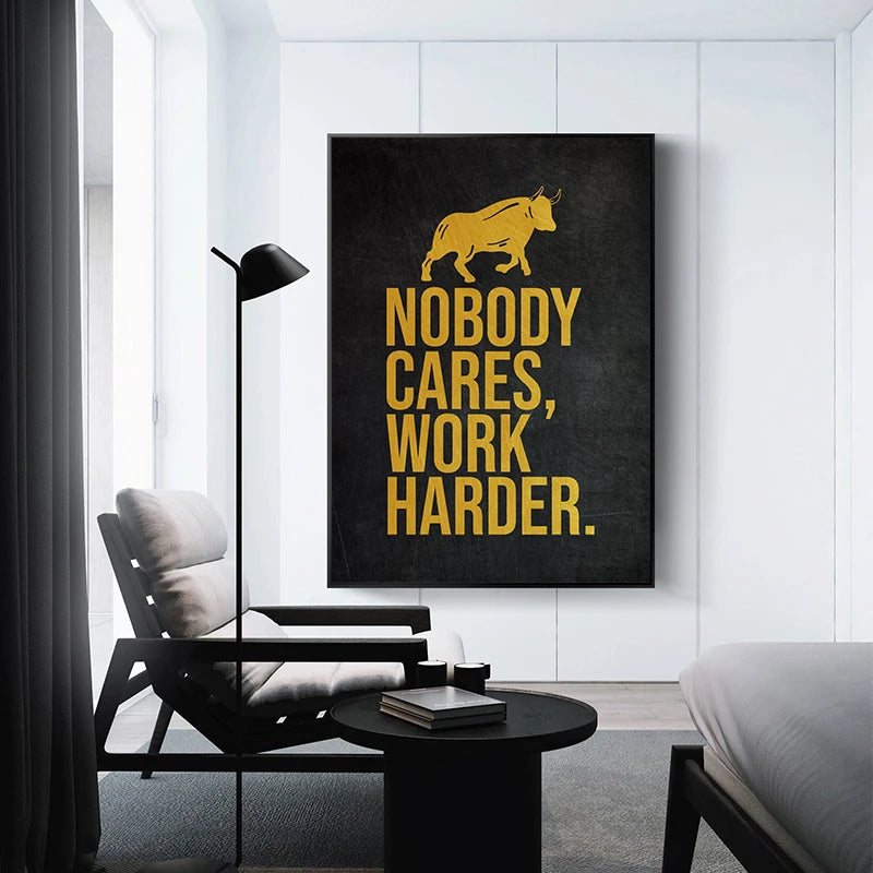 Golden Office Quote Canvas