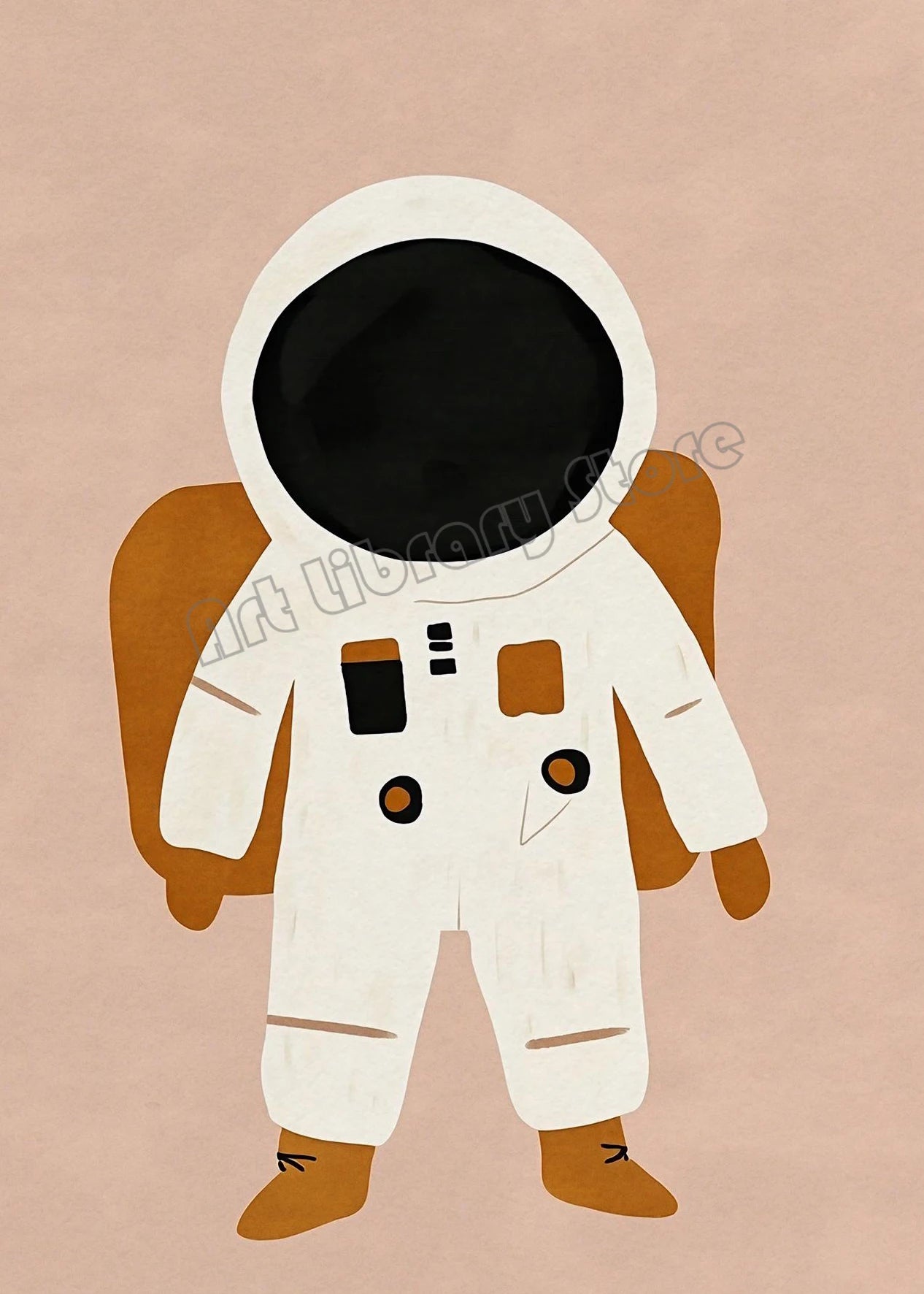 Astronaut Animals Nursery Poster
