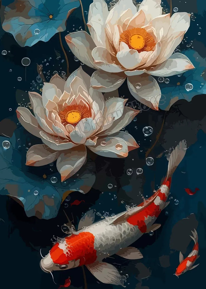 Japanese Koi Zen Poster