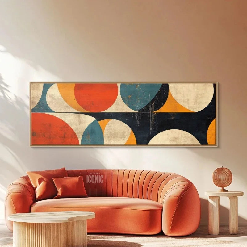 Mid-Century Panoramic Bauhaus Canvas