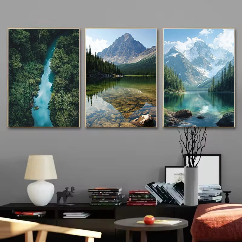 Zen Lake Waterfall Canvas