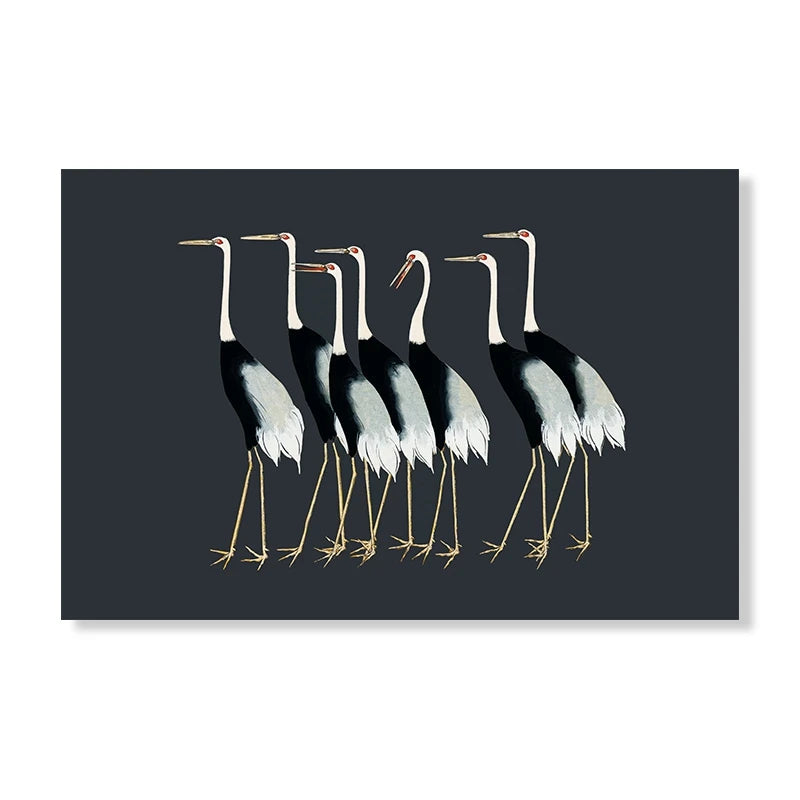 Hokusai Red Crane Art