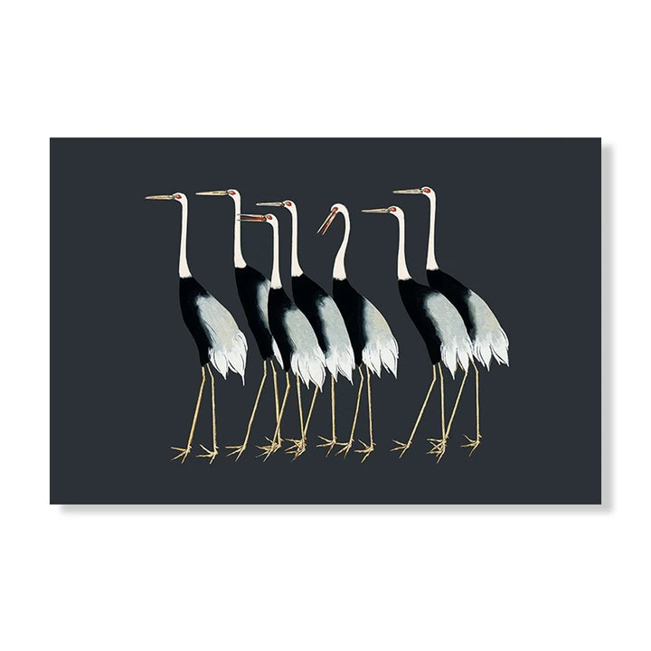 Hokusai Red Crane Art