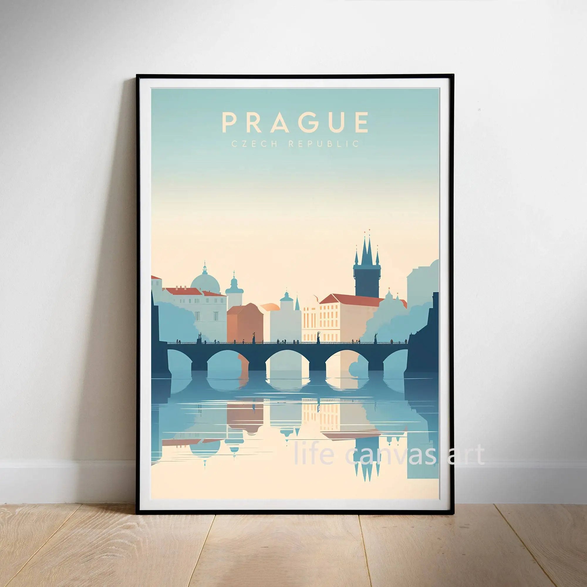 Retro Europe Travel Cities Poster
